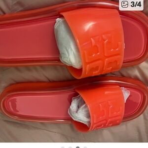 Tory Burch Orange Slide Slippers